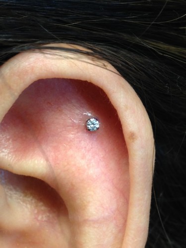 Cartilage Piercing With A Beautiful, Classy Diamond